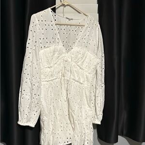 Gianni Bini White Eyelet Dress Medium NWT
